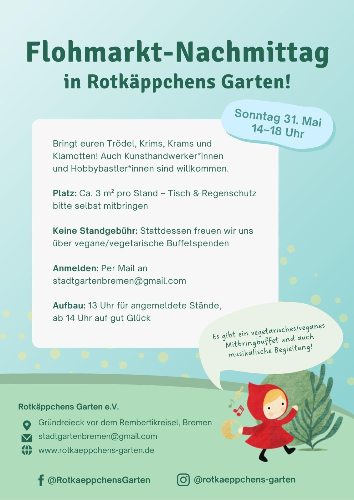 Flohmarkt-Nachmittag in Rotkäppchens Garten